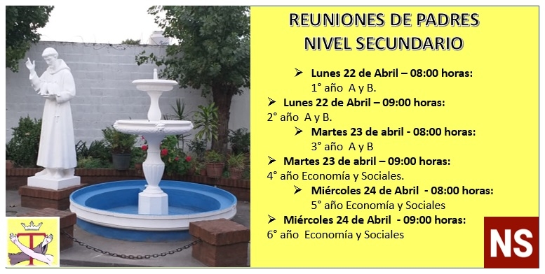 Aviso Reunión de Padres - Nivel Secundario