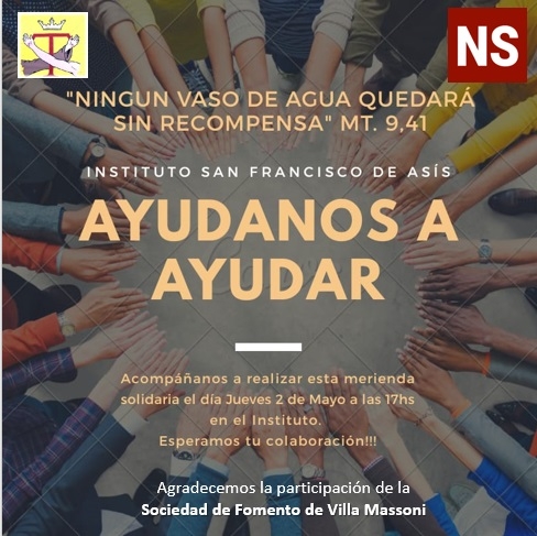 MERIENDA SOLIDARIA  2 de Mayo 17:00 Hs.